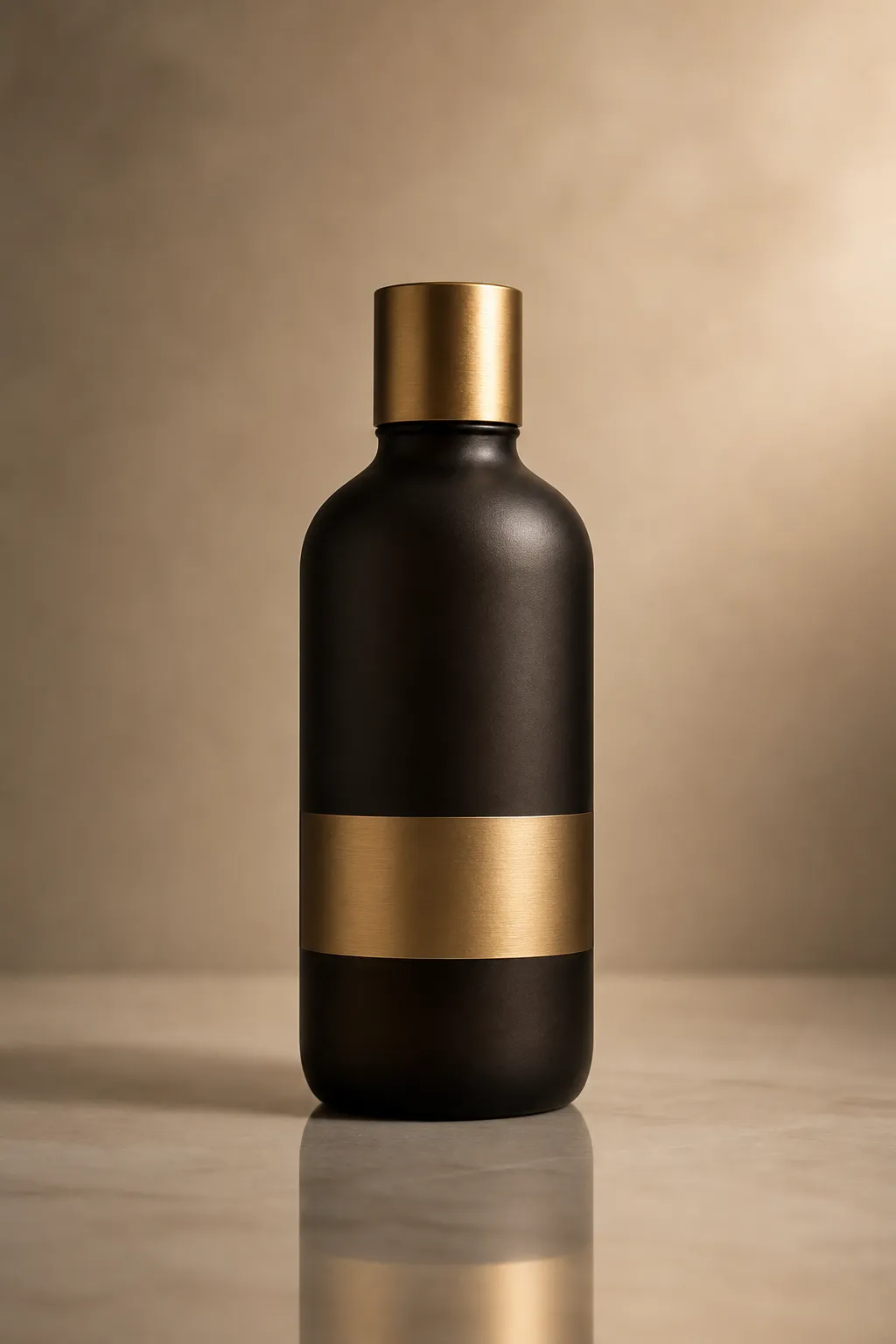 A generated product photo of a luxury shampoo bottle